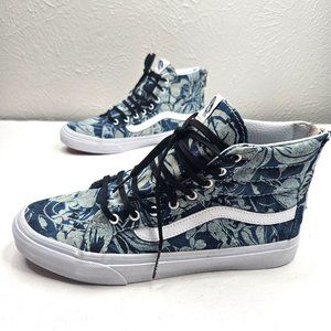 Vans High Top Floral Canvas Casual Sneakers Mens Size 8.5 Lace Up Skater Shoes